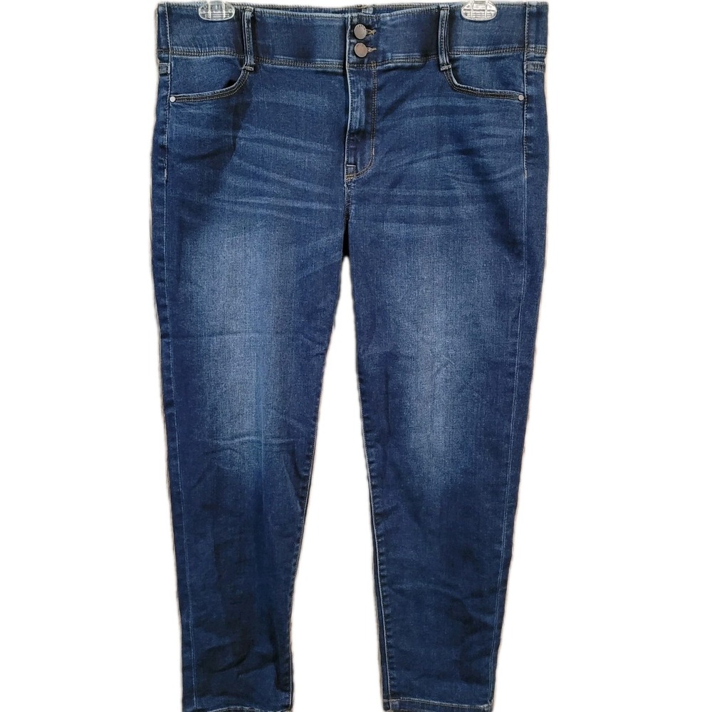 APT 9 Tummy Control Ankle Jeans Size 16 x 25 Mid Rise Dark Wash Stretch